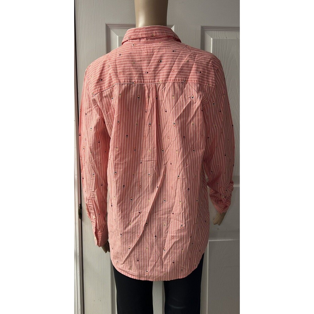 Gap Boyfriend Popover Shirt With Multi Color Arrows Print Size S Small - Picture 6 of 13